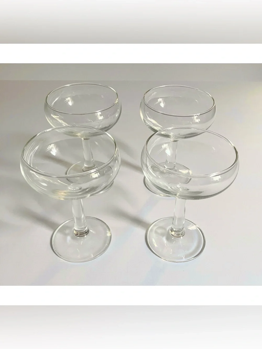 Set of Four Six-Ounce Stemmed Coupe Glasses